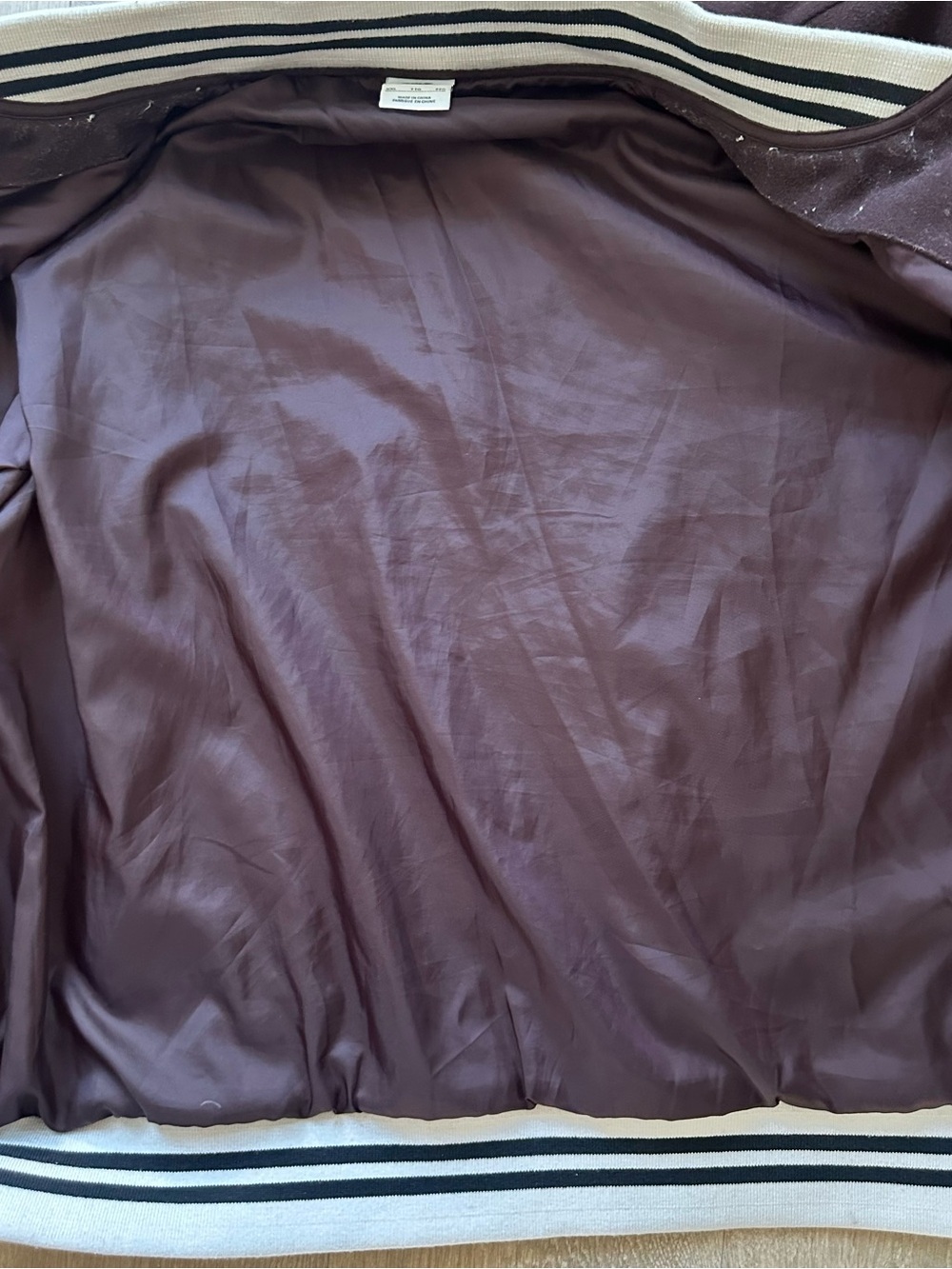 Vintage Nike Men’s Maroon/Brown Wool Varsity Bomber Jacket Size L-XXL - Picture 6 of 8